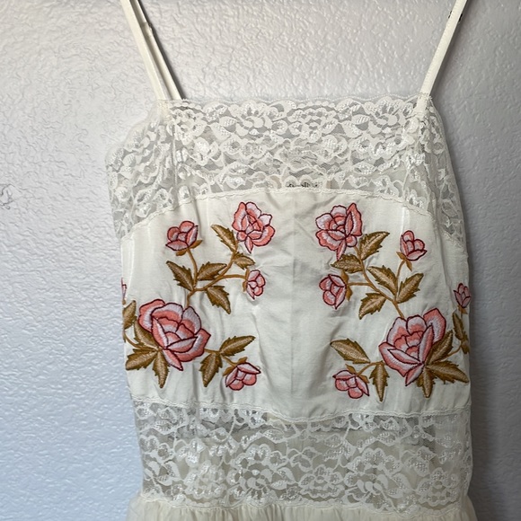 NWT Chasing Unicorns So Many Skies Silk/Cotton + Lace Midi Dress Sz XS 🌸 - Picture 8 of 13